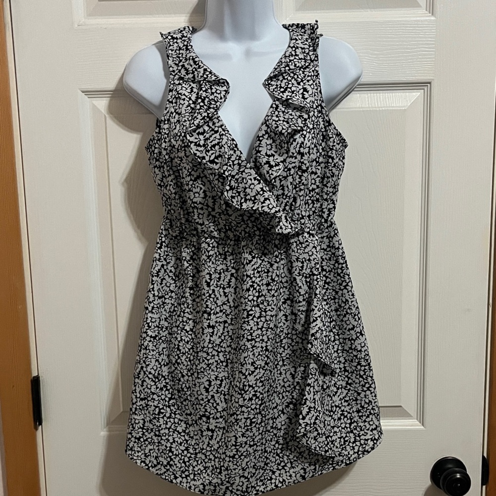 Maternity Black and White Ruffle shirt